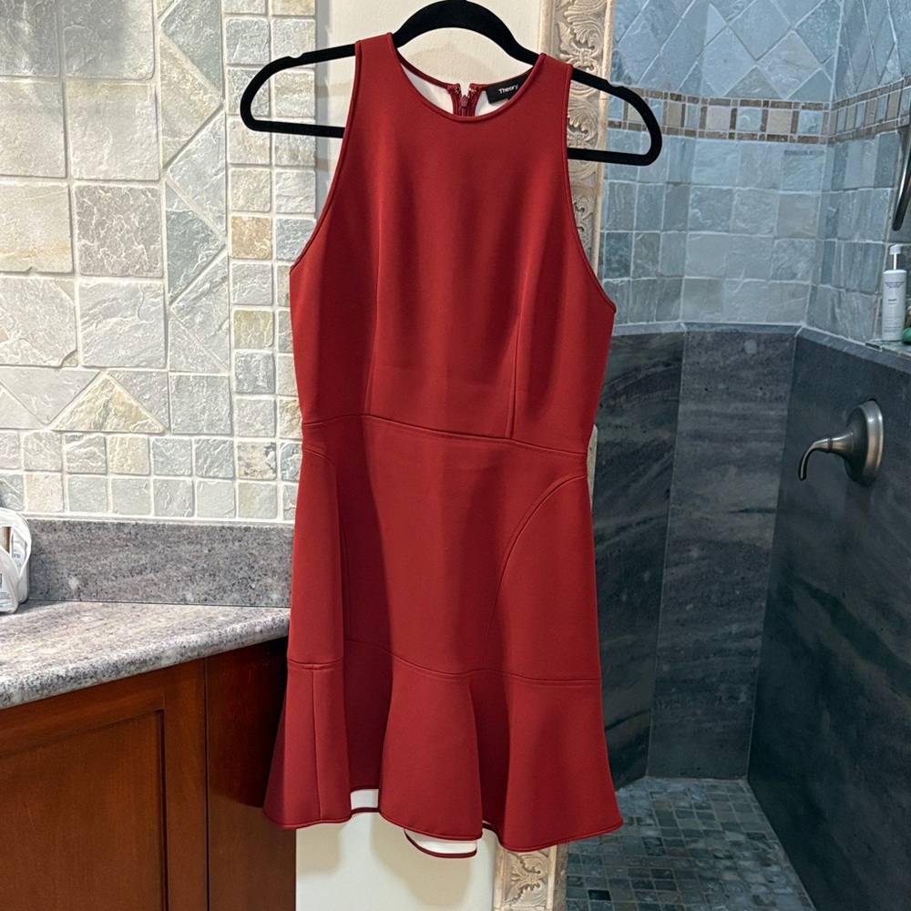 Theory Red Sleeveless Mini Dress